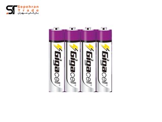 باتری نیم قلمی مکس پاور شیرینک سایز AAA بسته 4 عددی گیگاسل