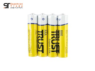 باتری نیم قلمی Super Life شیرینک سایز AAA بسته 4 عددی تراست