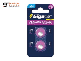 باتری سکه ای کارتی سایز AG4 بسته 2 عددی گیگاسل