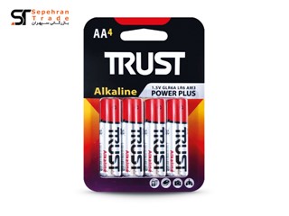 باتری قلمی آلکالاین کارتی سایز AA بسته 4 عددی تراست