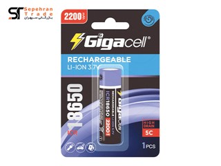 باتری پلیسی 2200 میلی آمپر 5C شارژی کارتی سایز 18650 گیگاسل