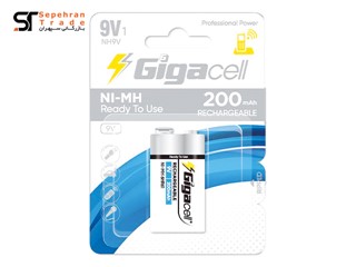 باتری کتابی 9 ولت 200 میلی آمپر شارژی کارتی گیگاسل