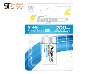 باتری کتابی 9 ولت 200 میلی آمپر پرو شارژی کارتی گیگاسل