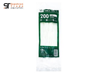 بست کمربندی پلاستیکی سایز 3.5*200 بسته 100 عددی سفید وای وای YY