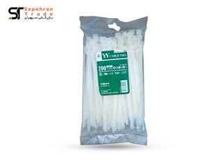 بست کمربندی پلاستیکی سایز 7.6*200 بسته 100 عددی سفید وای وای YY
