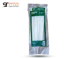 بست کمربندی پلاستیکی سایز 4.8*250 بسته 100 عددی سفید وای وای YY