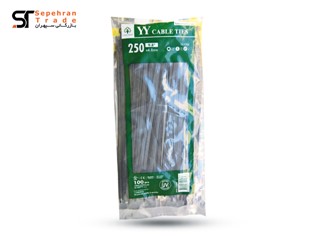 بست کمربندی پلاستیکی سایز 4.8*250 بسته 100 عددی مشکی وای وای YY