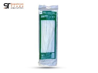 بست کمربندی پلاستیکی سایز 3.6*300 بسته 100 عددی سفید وای وای YY