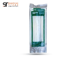 بست کمربندی پلاستیکی سایز 4.8*300 بسته 100 عددی سفید وای وای YY