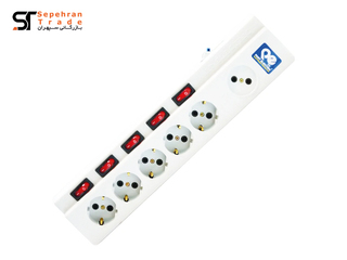 چند خانه فیوز دار 1+5 با کابل 1.8 متری پارت الکتریک