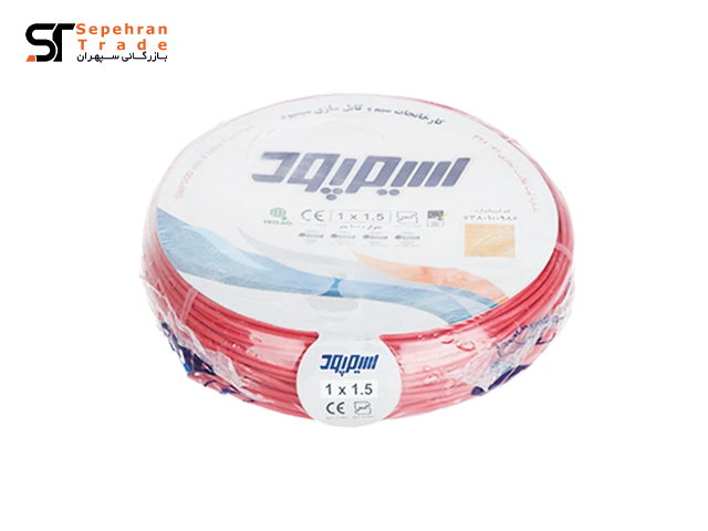 سیم برق افشان 1 در 1.5 قرمز سیمپود