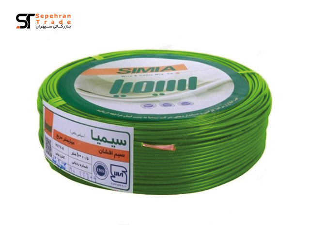 سیم برق افشان 1 در 1.5 سبز سیمیا