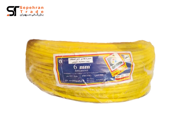 سیم برق افشان 1 در 6 زرد همدان 