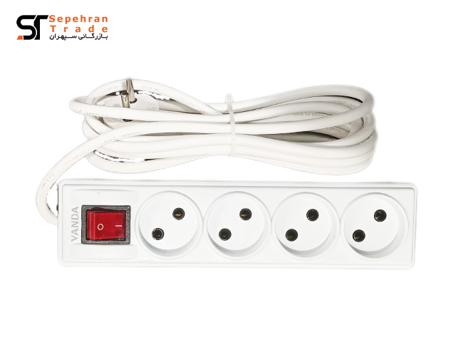 پریز سیار چهار خانه 3 متری وندا الکتریک